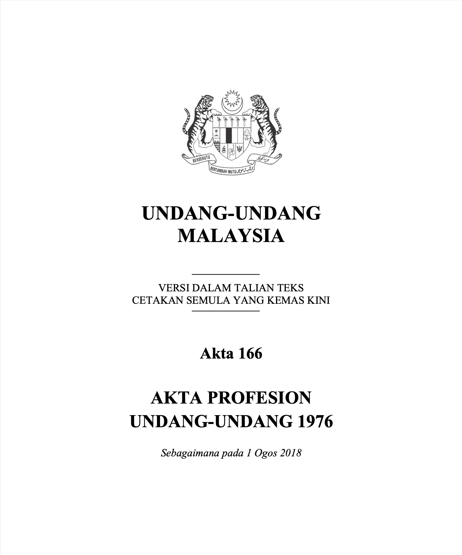 Akta Profesion Undang-Undang 1976 (Akta 166)